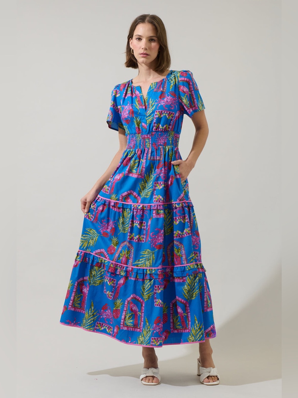 SugarLips Bally Tropical Ernie Tiered Maxi Dress M new - Picture 2 of 7
